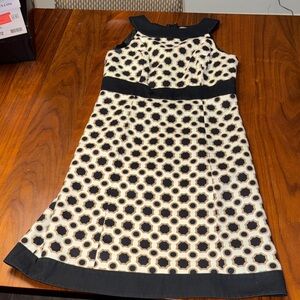 Merona Black and Cream Geometric Midi Dress